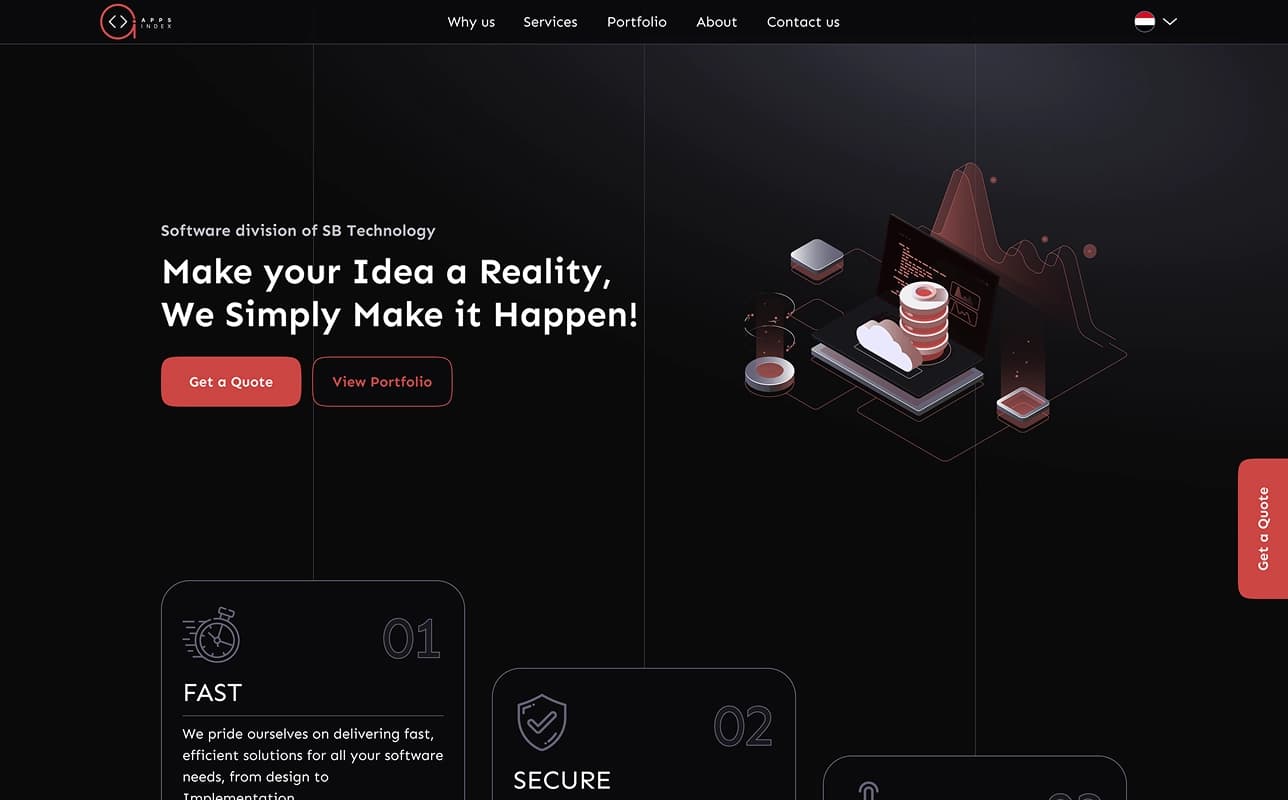 Software studio — landing page