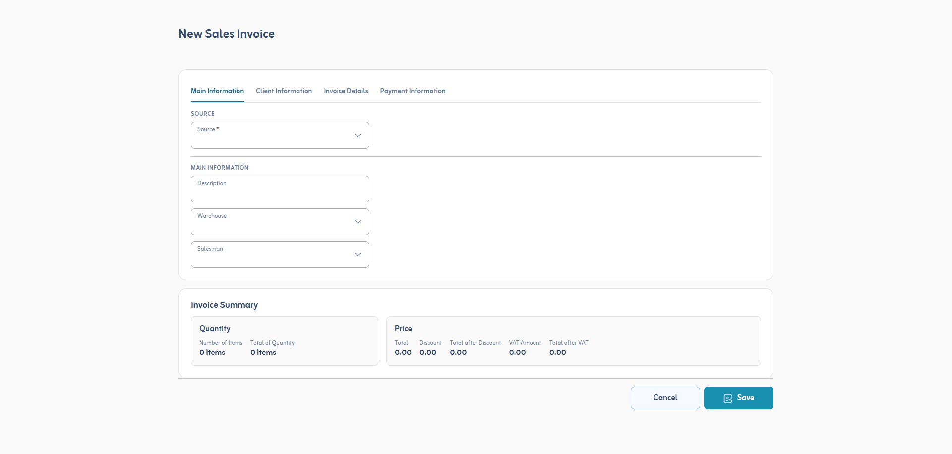 The tabbed redesign — four tabs above a single column of three fields